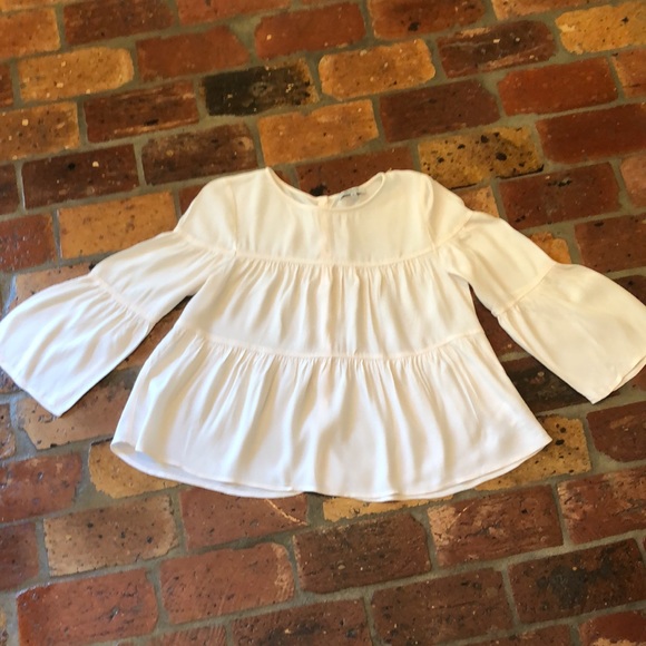 Madewell tiered button back bell sleeve boho top szS - Picture 6 of 14